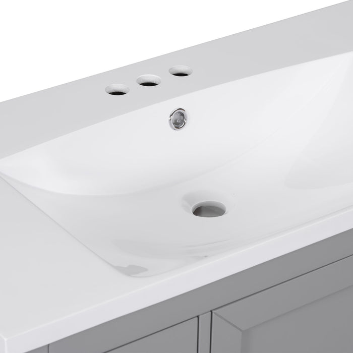 Bathroom Vanity With Sink Combo, Six Drawers, Multi - Functional Drawer Divider, Adjustable Shelf, Grey