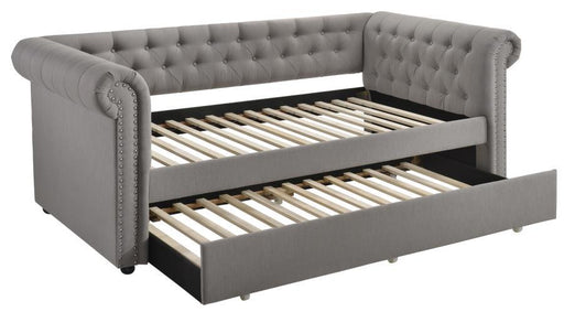 Kepner - Tufted Upholstered Day Bed With Trundle - Gray Unique Piece Furniture