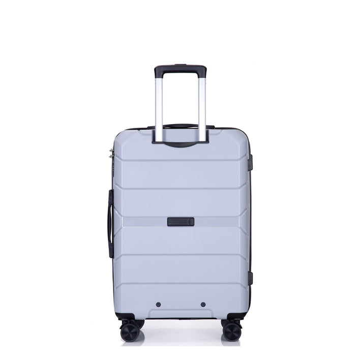 Hardshell Suitcase Spinner Wheels Pp Luggage Sets Lightweight Suitcase With Tsa Lock, 3 Piece Set (20 / 24 / 28), Silver