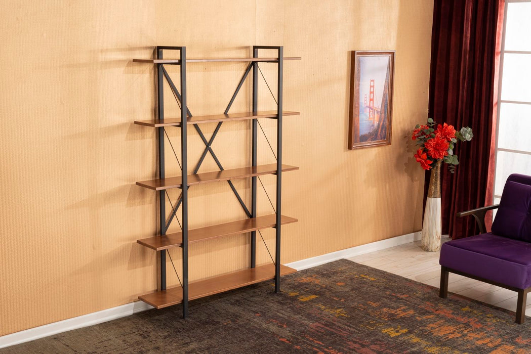 Lissandra 5 Tier Solid Wood Bookcase