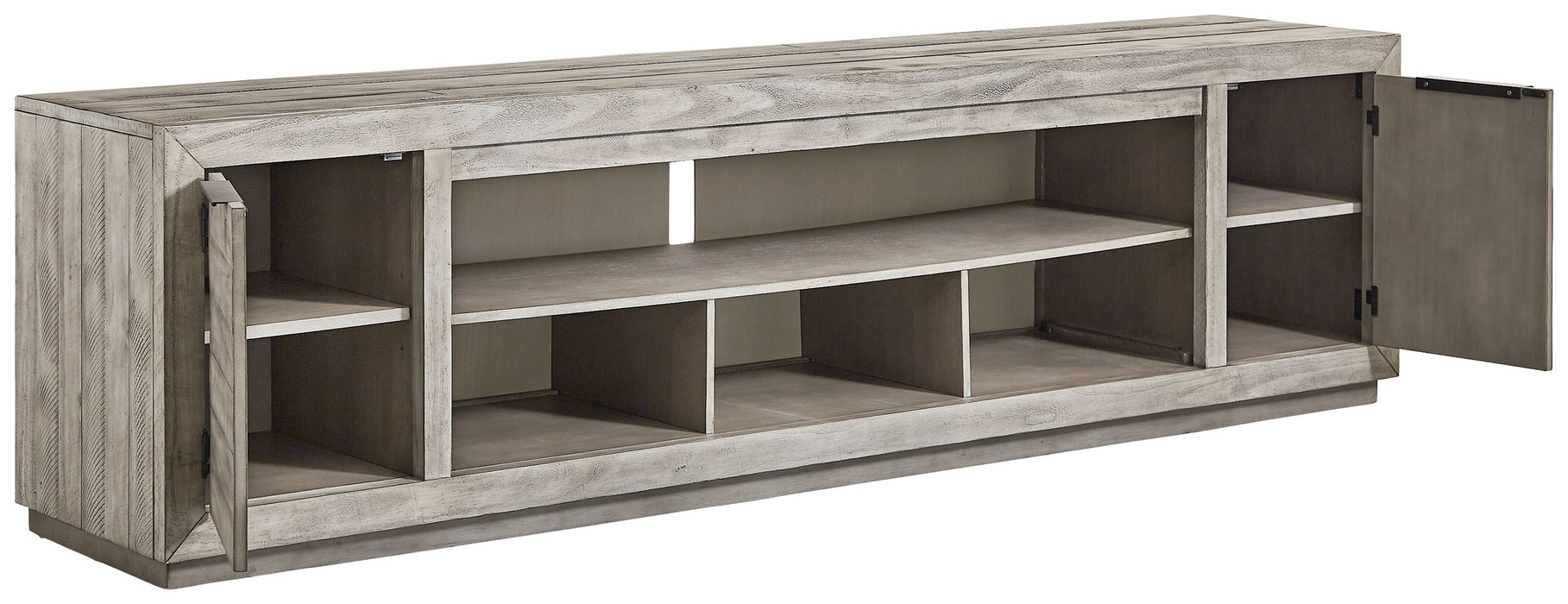 Naydell - Gray - Xl TV Stand W/Fireplace Option Unique Piece Furniture