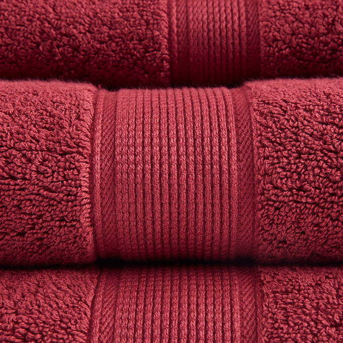 100% Cotton 8 Piece Antimicrobial Towel Set - Red