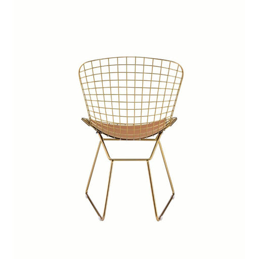 Achellia - Side Chair (Set of 2) - Whiskey PU & Gold Unique Piece Furniture