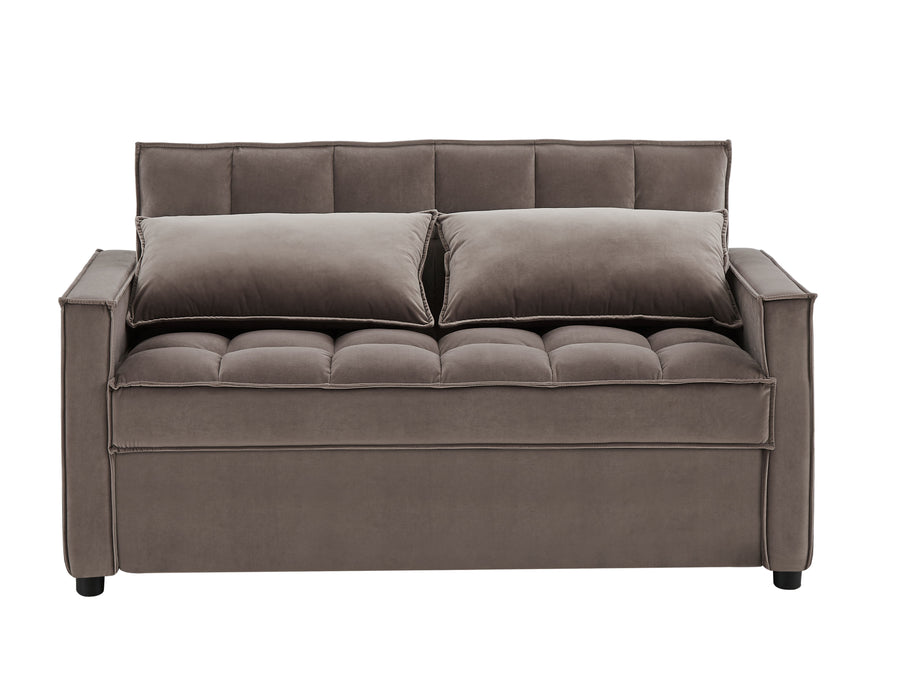 2061 - Brown Two Person Sofa Bed