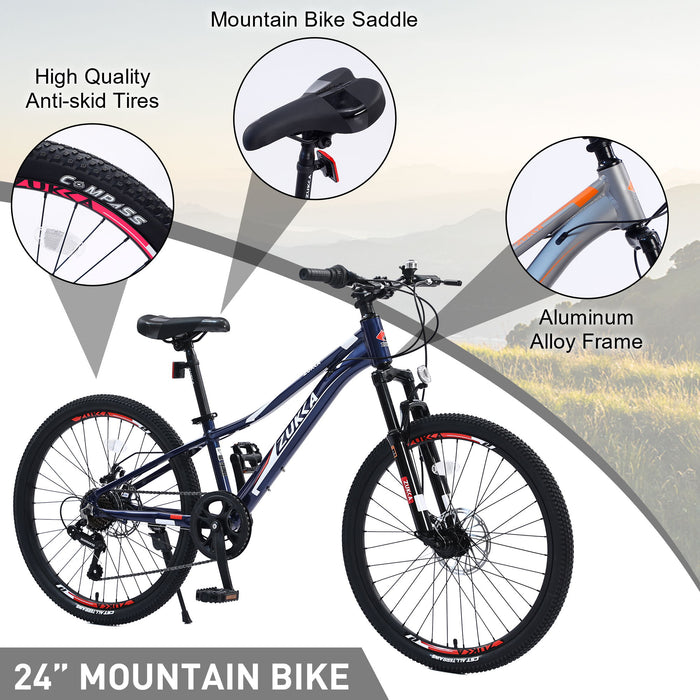 Mountain Bike For Girls And Boys Mountain 24 Inch Shimano 7 - Speed Bike