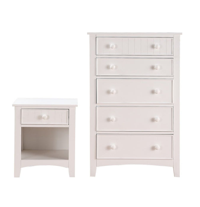 Karine Wooden Nightstand With One Drawer In White Finish
