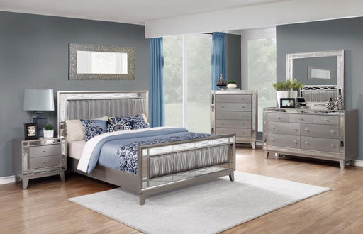 Leighton - Kids & Teens Panel Bed with Mirrored Accents Unique Piece Furniture
