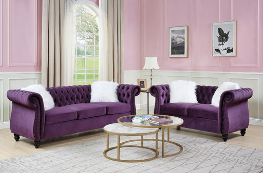 Thotton - Loveseat - Purple Velvet Unique Piece Furniture