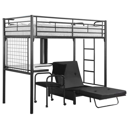 Jenner - Twin Futon Workstation Loft Bed - Black Unique Piece Furniture
