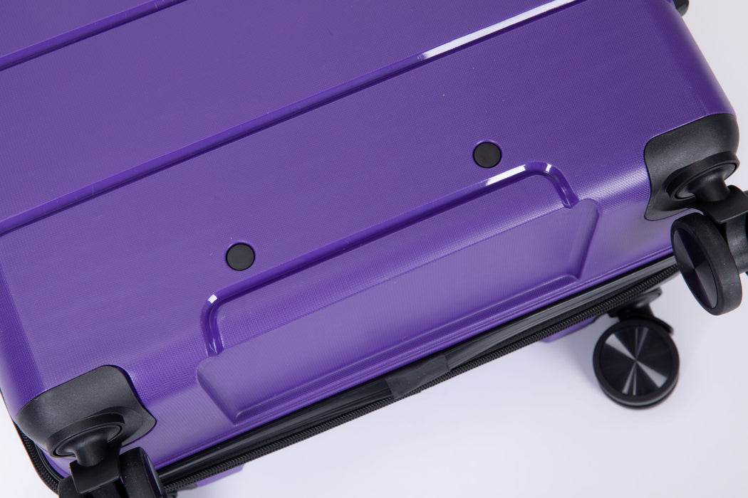 Hardshell Suitcase Spinner Wheels Pp Luggage Sets Lightweight Durable Suitcase With Tsa Lock, 3 Piece Set (20 / 24 / 28), Purple
