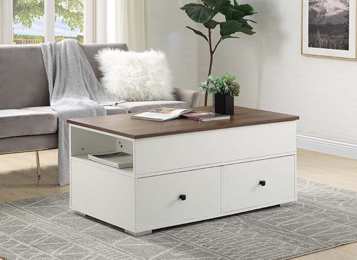 Readen - Coffee Table - White & Walnut Finish Unique Piece Furniture