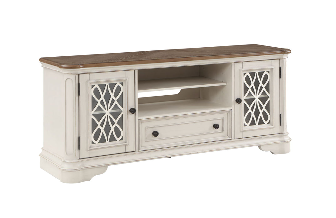 Acme Florian TV Stand In Oak & Antique White Finish