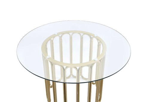 Pacheco - Dining Table - Clear Glass Top & Gold Finish Unique Piece Furniture