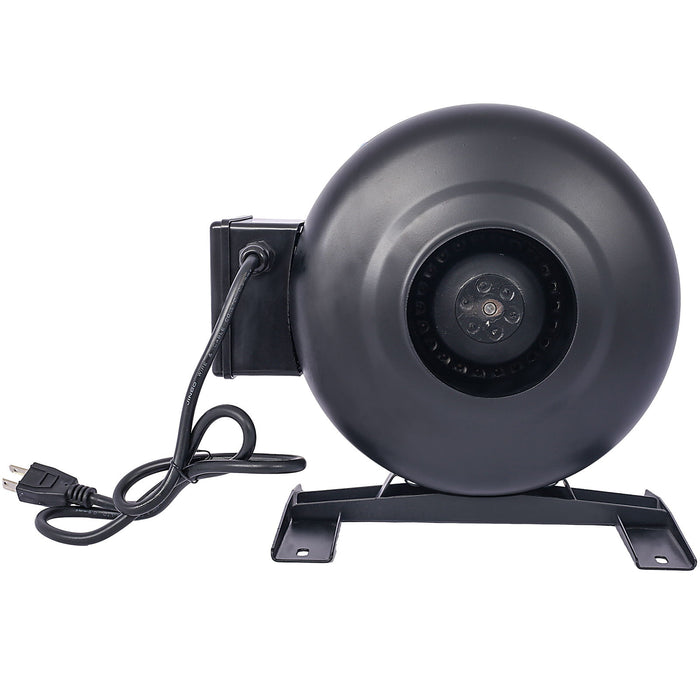4 " 203 Cfm Inline Duct Fan: Air Circulation Vent Blower For Hydroponics, Basements, And Kitchens