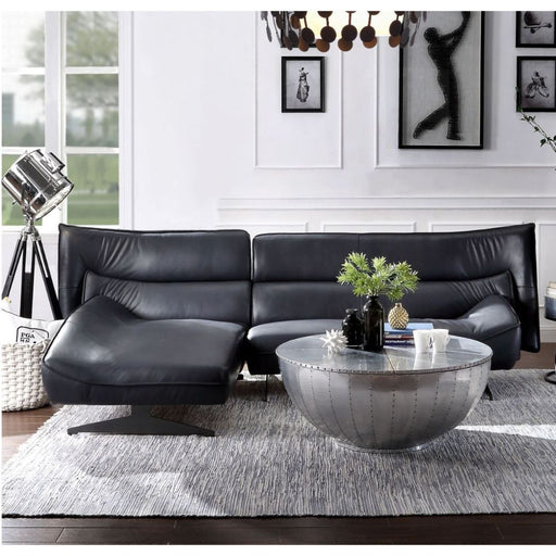 Maeko - Sectional Sofa - Dark Gray Top Grain Leather Unique Piece Furniture
