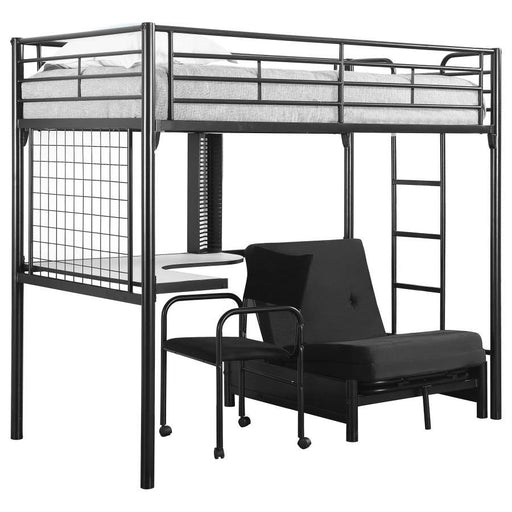 Jenner - Twin Futon Workstation Loft Bed - Black Unique Piece Furniture