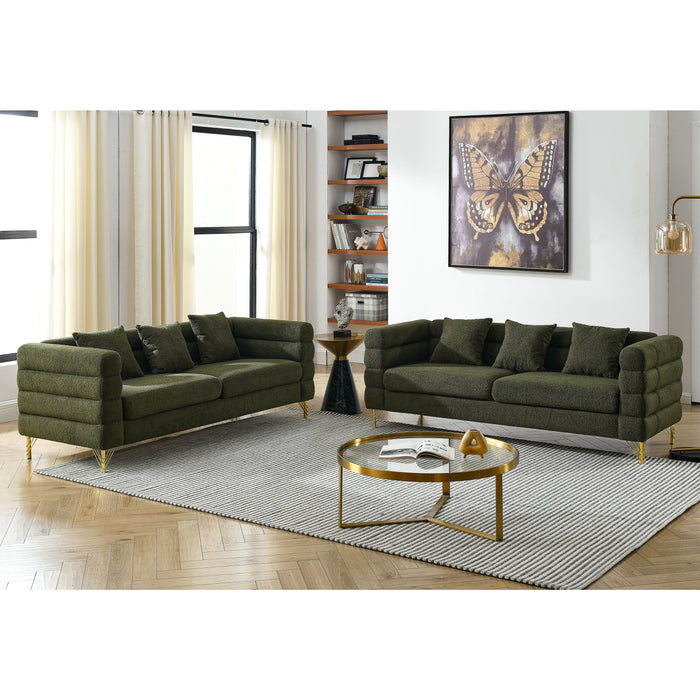 3 Seater / 3 Seater Combination Sofa Green Teddy