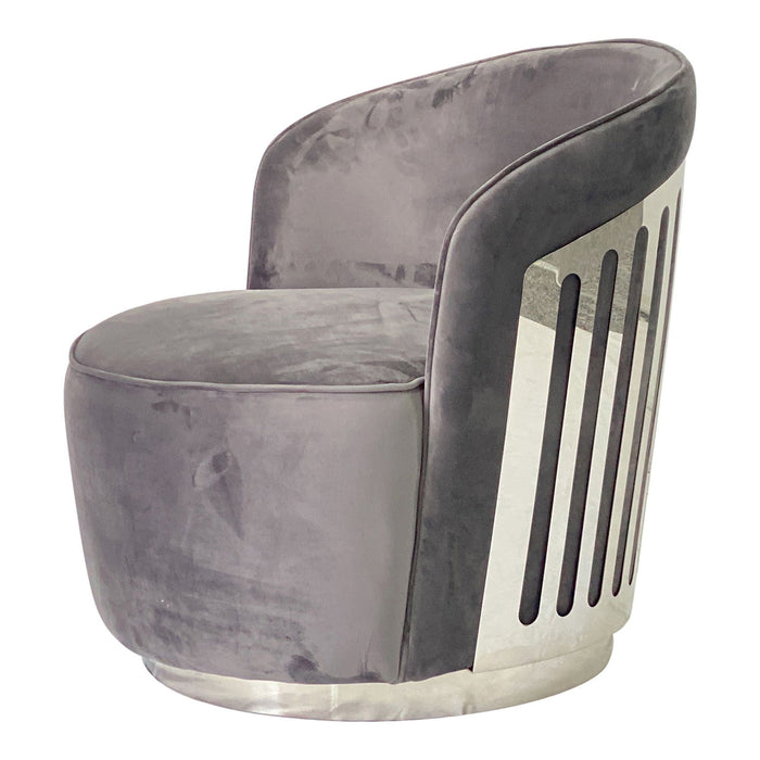Smoky Gray And Silver Sofa Chair
