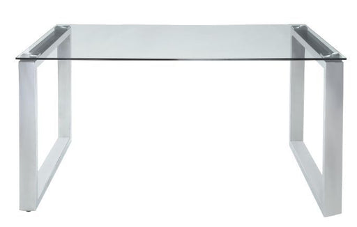Abraham - Dining Table - Clear Glass & Chrome Finish Unique Piece Furniture