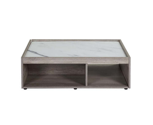 Walden - Coffee Table - Faux Marble Top & Gray Oak Finish Unique Piece Furniture