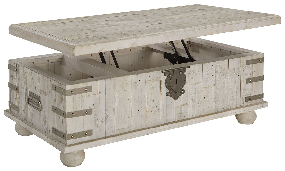 Carynhurst - White Wash Gray - Lift Top Cocktail Table Unique Piece Furniture