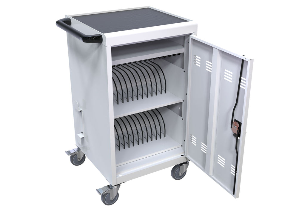 Mobile Charging Cart And Cabinet For Tablets Laptops 32 - Device (White)