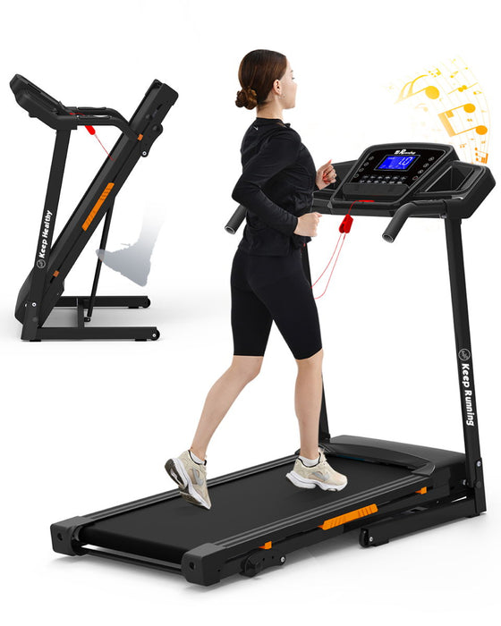 Foldable Treadmill With Incline, Folding Treadmill For Home Electric Treadmill Workout Running Machine, Handrail Controls Speed