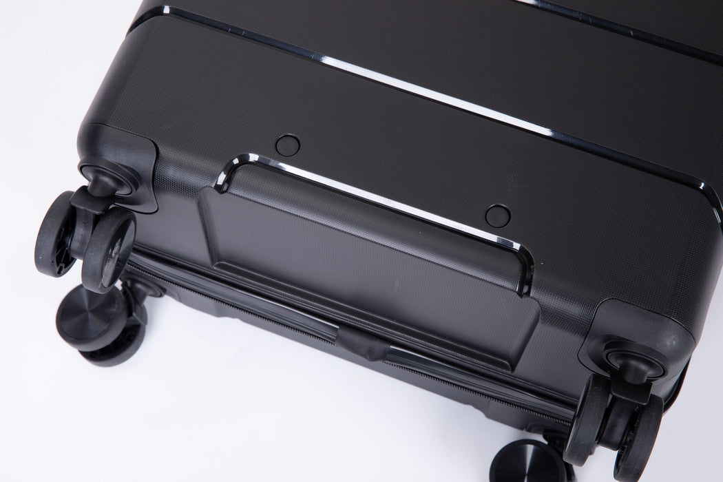 Hardshell Suitcase Spinner Wheels Pp Luggage Sets Lightweight Durable Suitcase With Tsa Lock, 3 Piece Set (20 / 24 / 28) - Black