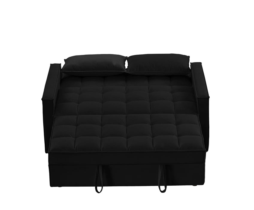 2061 - Black Two Person Sofa Bed