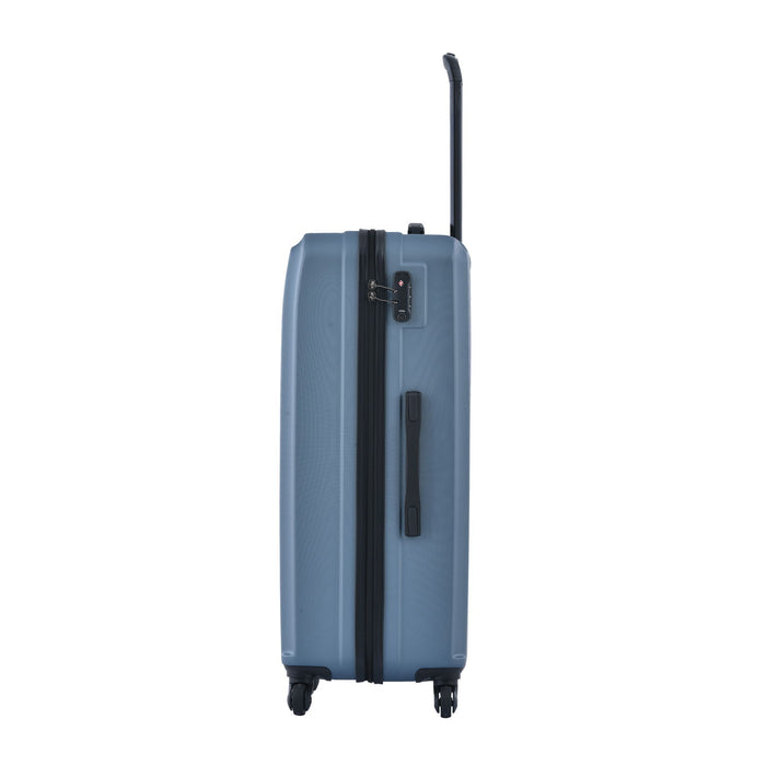 3 Piece Luggage Sets Abs Lightweight Suitcase With Two Hooks, Spinner Wheels, Tsa Lock - Blue