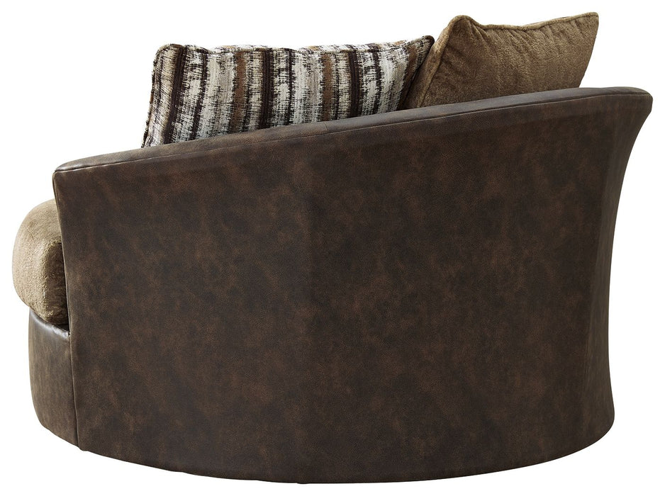 Alesbury - Chocolate - Oversized Swivel Accent Chair Unique Piece Furniture