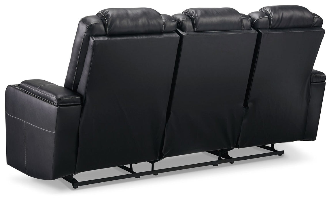 Center Point - Black - Rec Sofa W/Drop Down Table Unique Piece Furniture