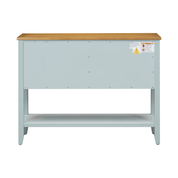 Trexm Cambridge Series Ample Storage Vintage Console Table With Four Small Drawers And Bottom Shelf For Living Rooms, Entrances And Kitchens