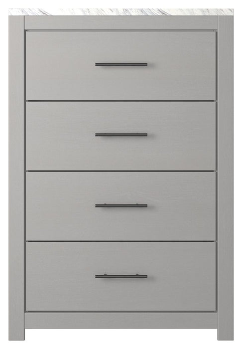 Cottonburg - Light Gray / White - Four Drawer Chest Unique Piece Furniture
