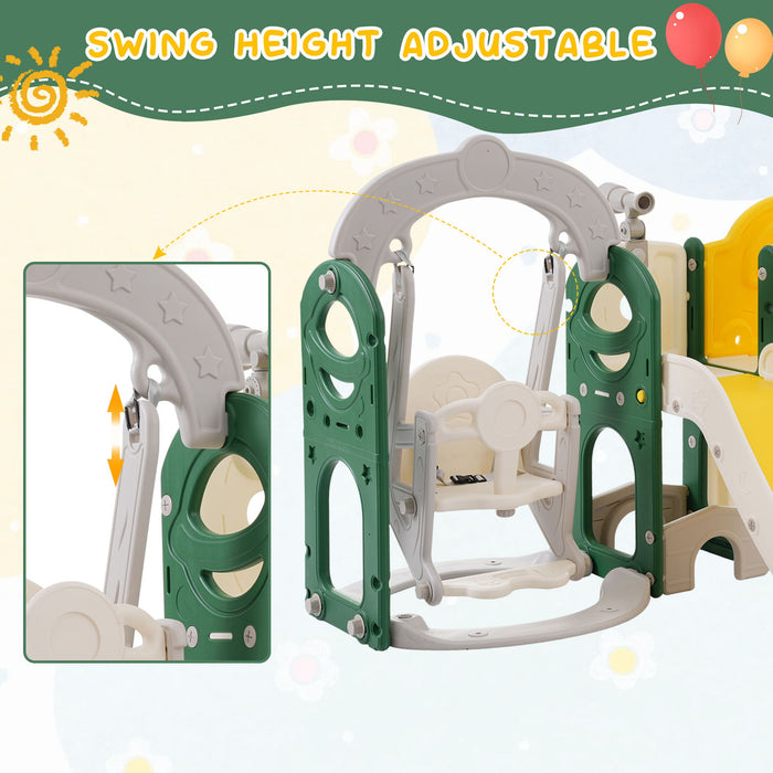 Toddler Slide And Swing Set 8 In 1, Kids Playground Climber Slide Playset With Basketball Hoop Freestanding Combination For Babies