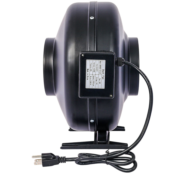 6 " 412 Cfm Inline Duct Fan: Air Circulation Vent Blower For Hydroponics, Basements, And Kitchens