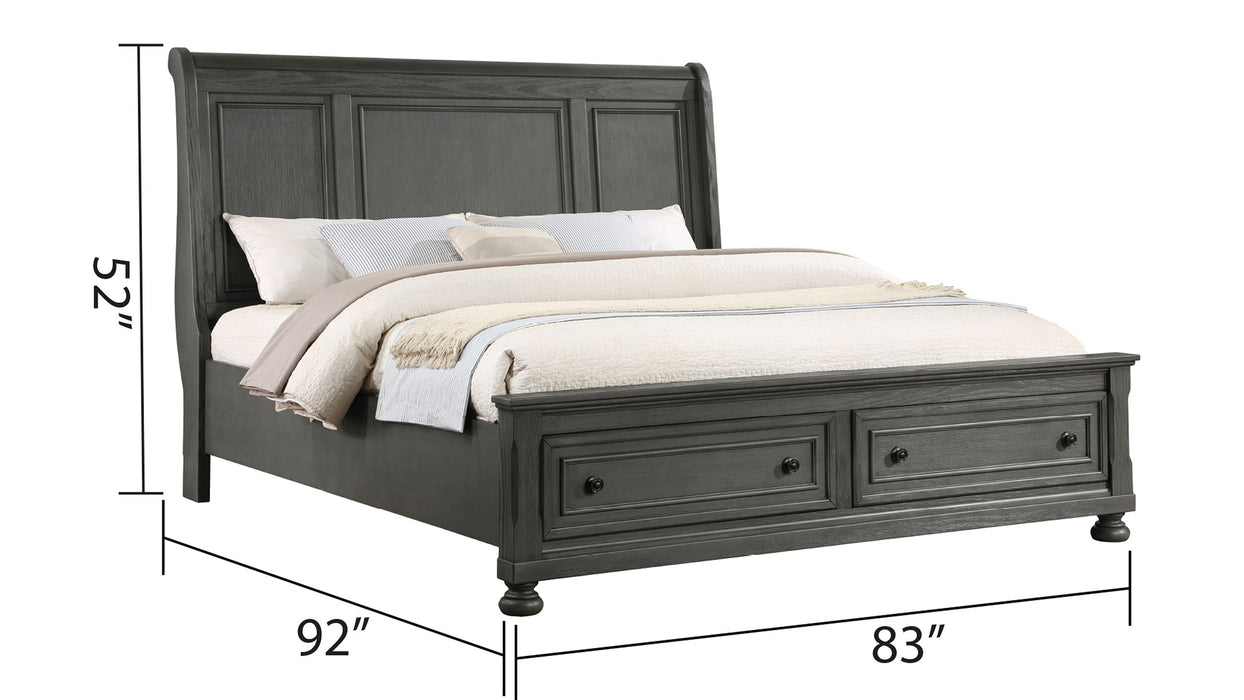 Jackson Modern Style 4 Piece King Bedroom Set Made With Wood & Rustic Gray Finish
