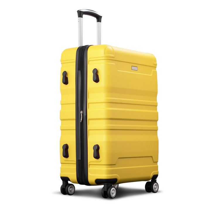 Luggage Sets New Model Expandable Abs Hardshell 3 Pieces Clearance Luggage Hardside Lightweight Durable Suitcase Sets Spinner Wheels Suitcase With TSA Lock 20''24''28'' (Yellow)
