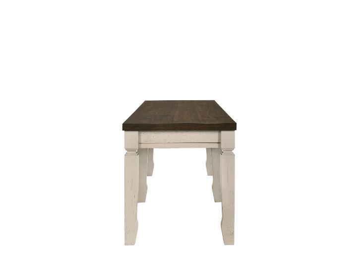 Fedele - Bench - Weathered Oak & Cream Finish Unique Piece Furniture