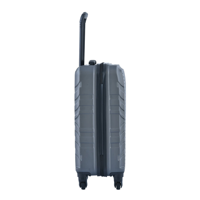 3 Piece Luggage Sets ABS Lightweight Suitcase With Two Hooks, Spinner Wheels, Tsa Lock, (20 / 24 / 28) Gray