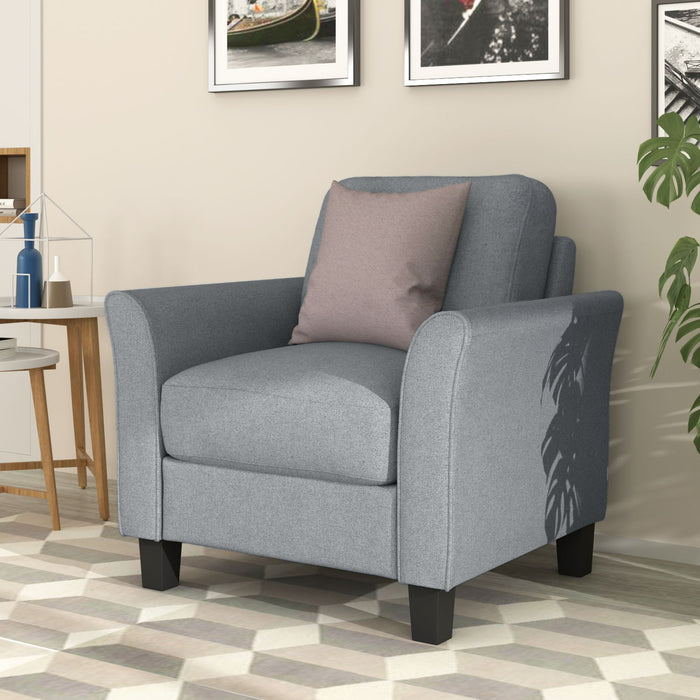 Living Room Sets Furniture Armrest Sofa Single Chair Sofa Loveseat Chair 3 Seat Sofa (Chairloveseat Chair&3 Seat Sofa, Gray)