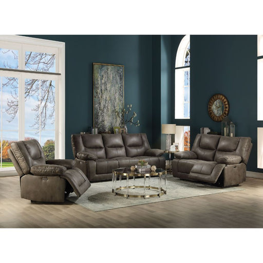 Harumi - Sofa - Gray Leather-Aire Unique Piece Furniture