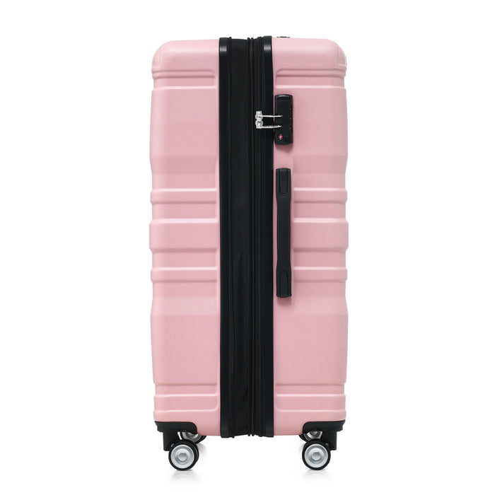 Luggage Sets New Model Expandable Abs Hardshell 3 Pieces Clearance Luggage Hardside Lightweight Durable Suitcase Sets Spinner Wheels Suitcase With Tsa Lock 20''24''28'' (Pink)