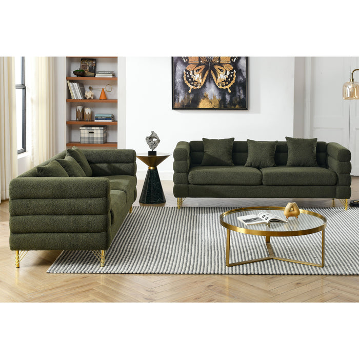 3 Seater / 3 Seater Combination Sofa Green Teddy