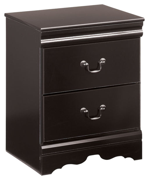 Huey - Black - Two Drawer Night Stand Unique Piece Furniture