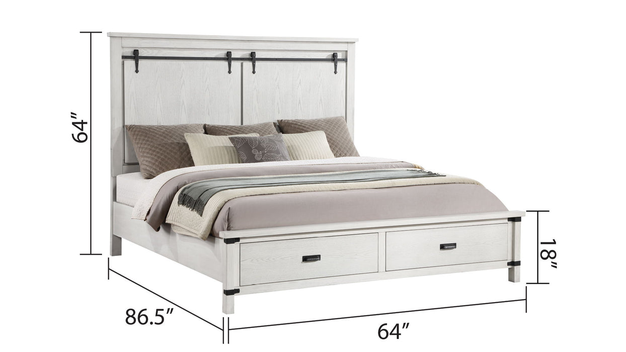 Loretta Modern Style Queen Bed Made With Wood In Antique White