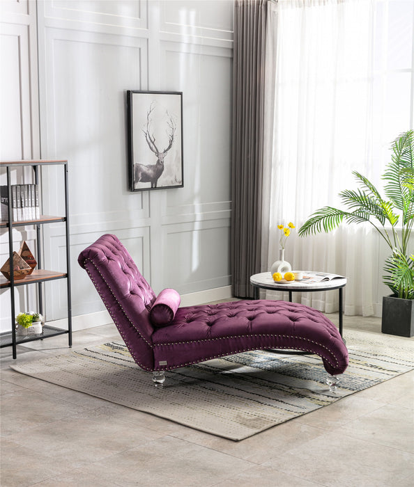 Coomore Leisure Concubine Sofa With Acrylic Feet - Purple