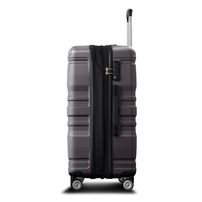 Luggage Sets New Model Expandable Abs Hardshell 3 Pieces Clearance Luggage Hardside Lightweight Durable Suitcase Sets Spinner Wheels Suitcase With Tsa Lock 20''24''28'' - Dark Gray