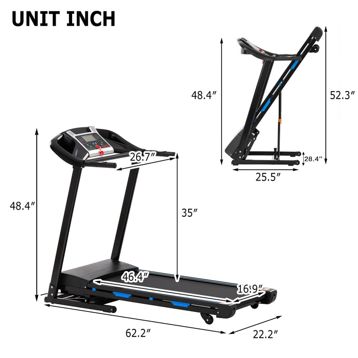Treadmills For Home, Electric Treadmill With 15% Automatic Incline, Foldable 3.25Hp Workout Running Machine Walking, Double Running Board Shock ABSorption PUlse Sensor Bluetooth Speaker App Fitshow.