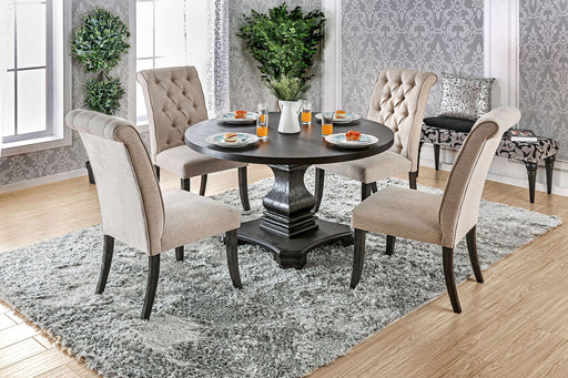 Nerissa - Round Table - Antique Black / Beige Unique Piece Furniture